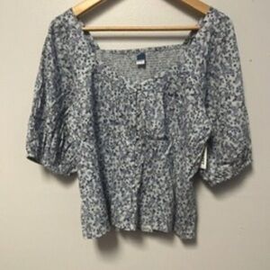 Old Navy Blue Floral Blouse